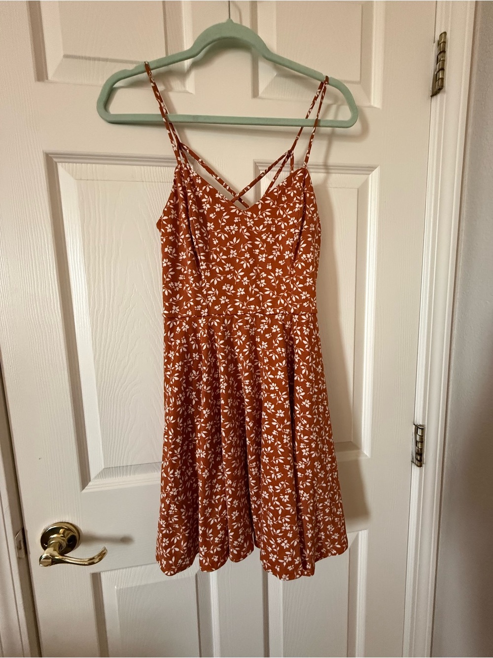 The General Good Rust Floral Spaghetti-Strap Sundress